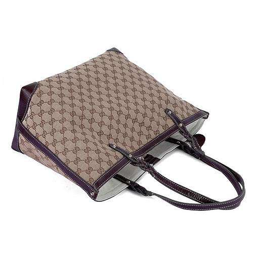 1:1 Gucci 247209 Gucci Craft Medium Tote Bags-Coffee Fabric - Click Image to Close